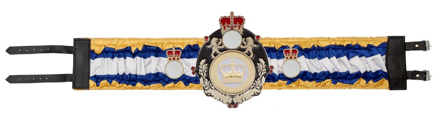 QUEENSBURY WHITE CHAMPION CROWN SILK CHAMPIONSHIP BELT - QUEEN/B/WHTGEM/SILK - AVAILABLE IN 6 COLOURS QUEENSBURY WHITE CHAMPION CROWN SILK CHAMPIONSHIP BELT - QUEEN/B/WHTGEM/SILK - AVAILABLE IN 6 COLOURS